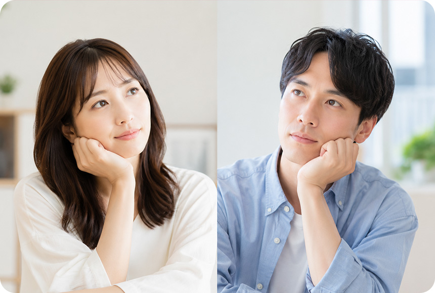 悩みを抱える男女